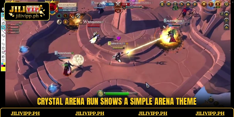 Crystal Arena Run shows a simple arena theme
