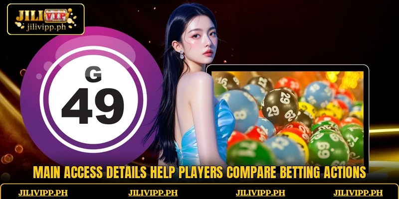 Main access details help players compare betting actions