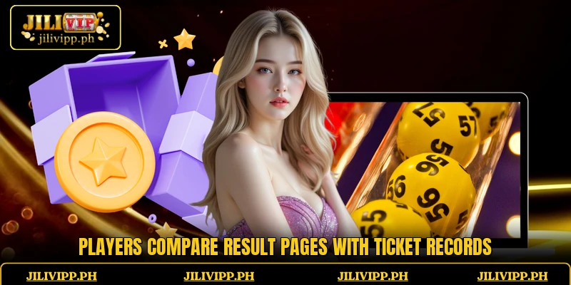 Players compare result pages with ticket records