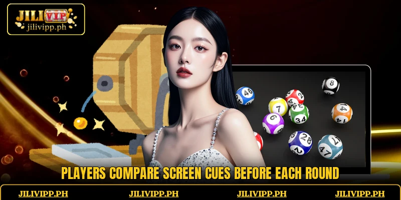 Players compare screen cues before each round
