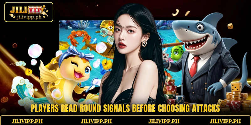 Players read round signals before choosing attacks