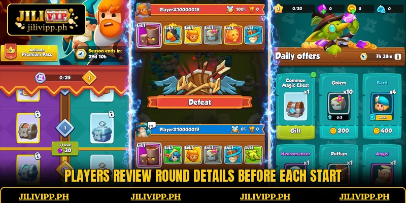 Players review round details before each start